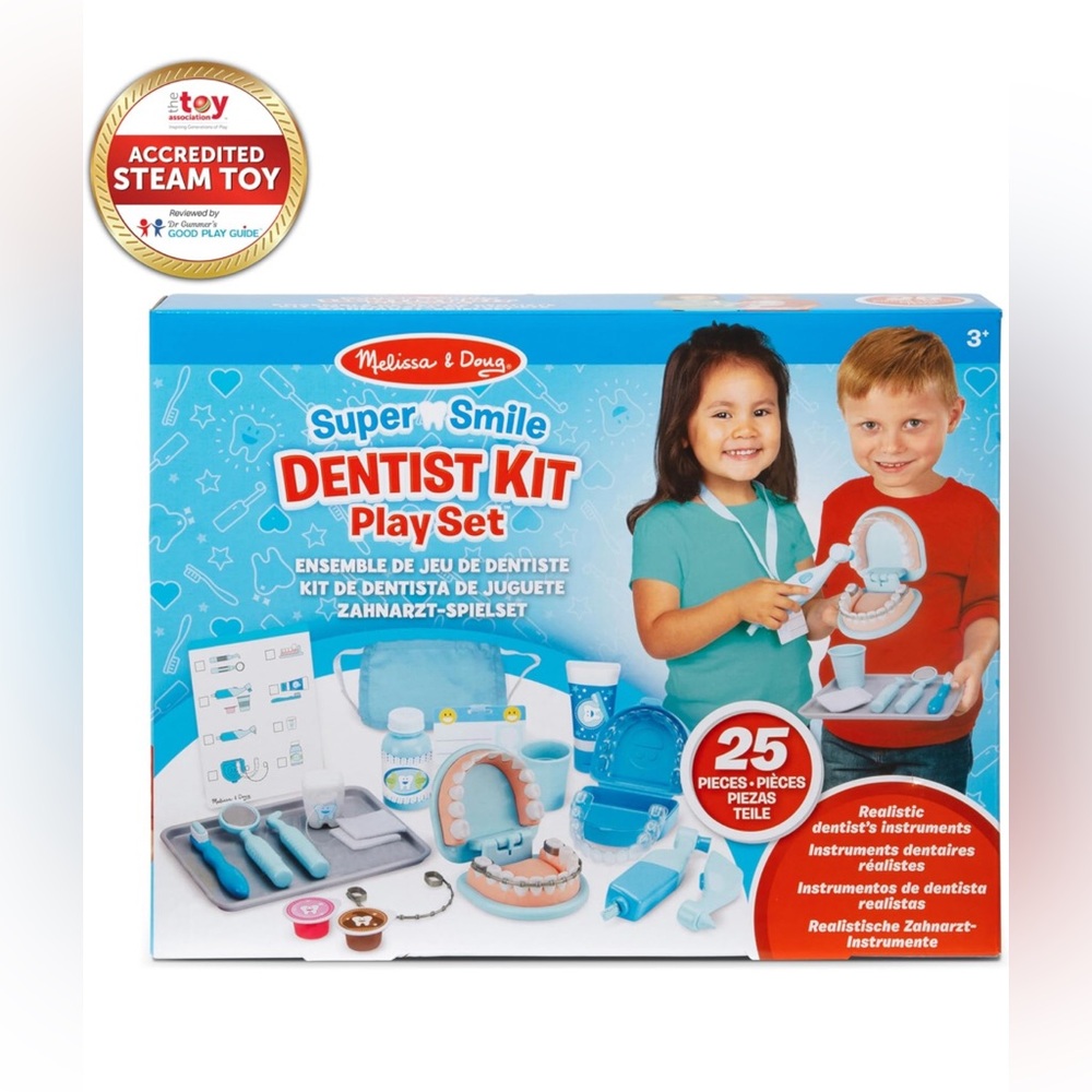 Melissa & Doug Super Smile Dentist Kit Play Set of Teeth And Dental Accessories
